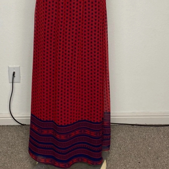 Giani Bernini Red/Blue Bohemian Criss Cross Hippie Maxi Dress Size S - Picture 3 of 10